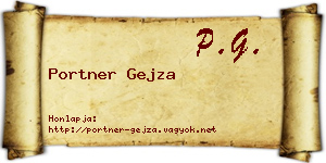 Portner Gejza névjegykártya